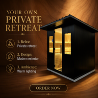 Saunas extérieurs traditionnels de haute qualité, sauna à vapeur sèche, sauna de jardin, sauna extérieur sur mesure à vendre