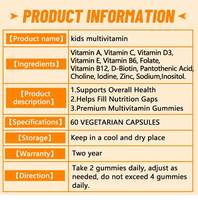Vente en gros, gommes multi-vitamines pour enfants, formule naturelle avec , suppléments multivitamines, support en zinc