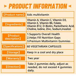 Vente en gros, gommes multi-vitamines <span class=keywords><strong>pour</strong></span> enfants, formule naturelle avec , suppléments multivitamines, support en zinc - Product Image 3