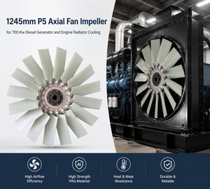 Impellers de ventilateur axial P5 à 16 pales de 1245 mm pour radiateur de moteur de générateur de 700 kW - Product Image 3