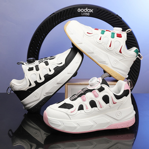 Patins à roulettes à double rangée à boucle rotative, 4 roues, chaussures de marche automatiques, patins à roulettes détachables, chaussures de sport pour enfants - Product Image 1