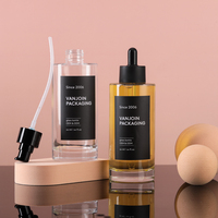 Flacon de lotion en verre de 200 ml, impression personnalisée de luxe, conteneur vide pour sérum de soin de la peau, tête de pompe, emballage cosmétique pour soins de la peau, service OEM