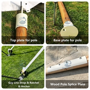 Tente de réception ovale en <span class=keywords><strong>toile</strong></span> de voile, robuste, imperméable, <span class=keywords><strong>translucide</strong></span>, avec poteaux en bois, <span class=keywords><strong>pour</strong></span> événements de luxe en plein air, mariages et célébrations - Product Image 3