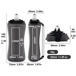 Bouteille d'eau sport pliable en silicone écologique anti-fuite de 350 ml pour la gym, les voyages et les aventures en plein air, compatible eau bouillante - Product Image 4