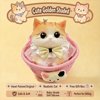 Joli jouet extensible en silicone géant en forme de chat, peint à la main, boîte mystère, pour habiller le grand chat dans un panier, cadeau de fête
