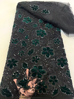 NI.AI Dernières perles de velours Séquence dentelle africaine perlée Net dentelle pour les femmes Robes de soirée