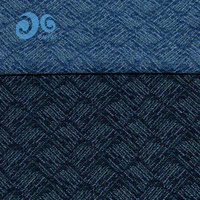 Tissu denim jacquard sergé chevrons teint en fil écologique H214PG-8 Teal Parquet Weave en stock pour vêtements de mode unisexe