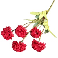 Fleurs artificielles miniatures 5 têtes en forme de boule de ping-pong, pissenlit et chrysanthème pour l'automne, pour la maison, la table, l'entrée et les mariages