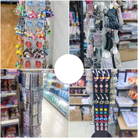 Présentoir rotatif à 4 faces en métal perforé pour supermarché, idéal pour suspendre cadeaux, autocollants magnétiques, porte-clés, gants, chaussettes