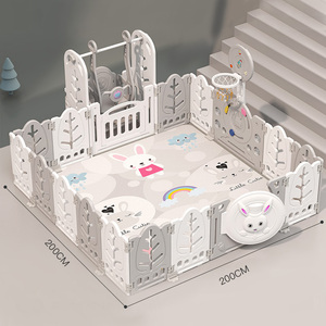 <span class=keywords><strong>Corral</strong></span> de Juegos de Lujo y Seguro <span class=keywords><strong>Para</strong></span> Bebés, Plegable y Portátil de Plástico con Toboganes y Columpios - Product Image 2
