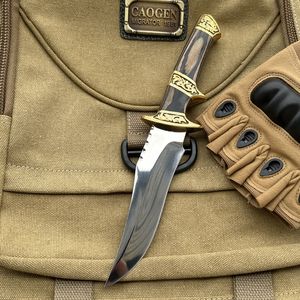 Outdoor Survival Hunting <strong>Knife</strong> Fixed-Blade 7Cr14Mov Steel Handle Crafted Brass Wood Wilderness Hiking Camping OEM Customizable - Product Image 2