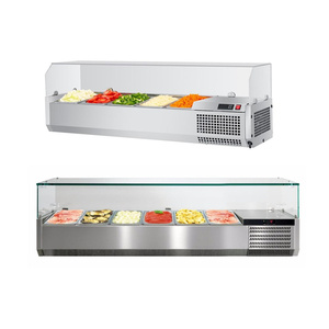 Exhibición de barra de ensalada de mesa comercial, Mostrador de nevera, barra de ensalada, refrigerador para cocina de restaurante - Product Image 1