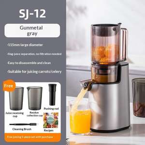 Exprimidor de prensa de acero inoxidable, canal de alimentación grande, extractor de jugo de frutas y verduras enteras para uso doméstico - Product Image 5