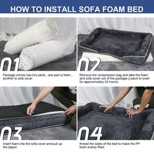 Copertura lavabile rimovibile sostegno ortopedico divano con fondo letto per animali da compagnia divano letto per il sonno confortevole - Product Image 2