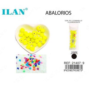Perline Fluorescenti Gialle ILAN da 10mm per Creazione di Gioielli - Product Image 1