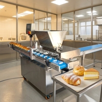 Machine automatique de remplissage pour boulangerie : pain, gâteaux, chocolat, confiture, miel, lait, crème, toast, pains, injecteur de garniture pour gâteaux, machine à garnir les snacks.
