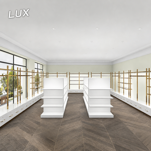 LUX - Design d'intérieur de boutique de robes de mariée haut de gamme pour femmes - Mobilier personnalisé pour salle d'exposition de robes de mariée - Étagères de présentation de vêtements de luxe - Product Image 3