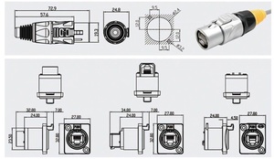 IP68 Waterproof Jack RJ45 Outdoor Ethernet Signal Connectors RJ45 Network Industrial Plug And Socket - Product Image 4