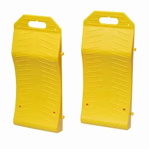 Heavy Duty Trọng Lượng Nhẹ Nhà Để Xe Ô Tô Đoạn Đường Nối Lốp Bánh Xe Chock Stopper HDPE Vàng Caravan Trailer Lốp Thay Đổi Flat Saver