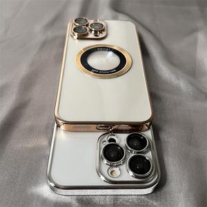 Cover placcata per <span class=keywords><strong>iPhone</strong></span> 11 12 13 per <span class=keywords><strong>iPhone</strong></span> 14 15 con cornice color <span class=keywords><strong>oro</strong></span> <span class=keywords><strong>rosa</strong></span> - Product Image 2