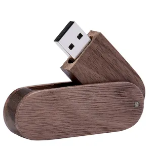 Échantillons gratuits nouveau design usb 3.0 2.0 clé USB pivotante en bois 16 go 4 go 8 go 256 go U Disk Pen Drive