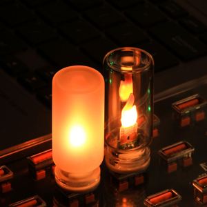 USB 5V Glass <b>LED</b> Flame <b>Light</b> Flickering Decorative Ambient Lamp for Car Interior Holiday Home and Christmas Atmosphere - Product Image 2