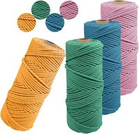 Untaian kabel Macrame tali katun alami terpilin 3mm tali lunak untuk membuat rajutan gantungan dinding gantungan Tanaman kerajinan