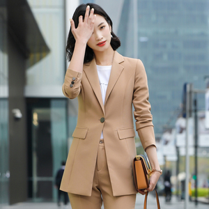 <span class=keywords><strong>Blazer</strong></span> de costume uni pour femme, style britannique de luxe, coupe ajustée, mi-longueur, à bouton unique, anti-plis, vente en gros - Product Image 5