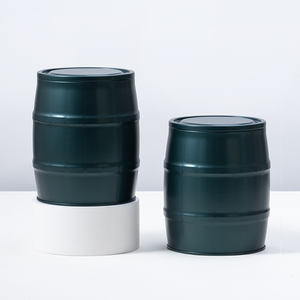 Caja de lata de té redonda respetuosa con el medio ambiente reciclable Lata de metal de grado alimenticio de lujo para granos de café - Product Image 2