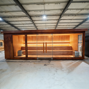 Sauna Finlandesa Tradicional Comercial, Cabina Exterior Grande para 8-12 Personas con Calefactor Eléctrico para Hotel, Spa <span class=keywords><strong>y</strong></span> Gimnasio - Product Image 6