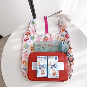 Yeni geri dönüşüm Rpet naylon katlanabilir bez çanta Pet plastik şişe geri dönüşümlü Polyester naylon yırtılmaz katlanır çanta - Product Image 3