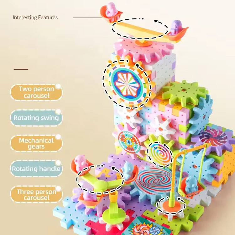 Interlocking Gear Blocks Toys DIY Assembling Paradise Electric
