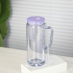 Gobelets en plastique à double paroi de 12 oz et 16 oz, pré-perforés, avec trou pré-percé et bouchon en silicone - Product Image 3