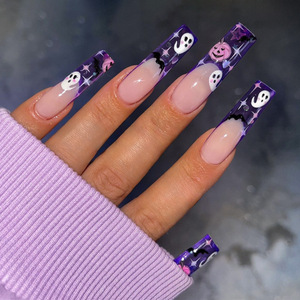 Nuevo diseño salón <span class=keywords><strong>de</strong></span> <span class=keywords><strong>uñas</strong></span> belleza largo Stiletto Squoval <span class=keywords><strong>Halloween</strong></span> acrílico <span class=keywords><strong>uñas</strong></span> postizas cubierta completa Prensa en <span class=keywords><strong>uñas</strong></span> arte - Product Image 5