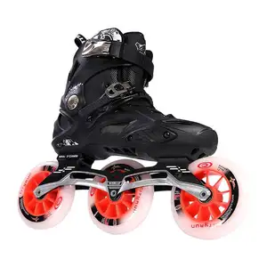 专业赛车速度直排轮滑鞋批发高品质大三轮成人溜冰鞋