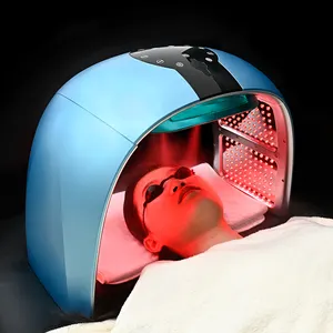 Custom Logo 7 Colour Near Infrared Pdt Led Red Light Therapy Facial Machine with Nano Steam