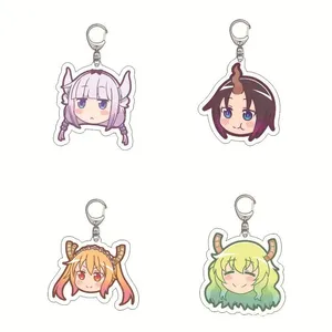 New Anime Kobayashi San Chi No Maid Dragon Keychain Miss Kobayashi's Dragon Maid Kanna Kamui Acrylic Key Chain Cosplay For Girls