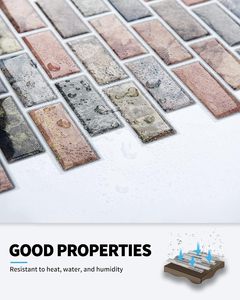 Piastrelle Adesive Effetto Marmo 30x30cm Impermeabili per Cucina e Bagno, Protezione Antispruzzo per Piano di Lavoro e Lavandino - Product Image 2