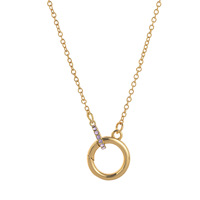 Mode Lumière De Luxe Naissance Pierre Zircon Double Anneaux Collier Femmes Élégantes Bijoux Collier