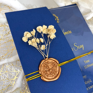 Custom Handmade Acrylic Greeting Card With Paper Envelope Dried Flowers Wax Seal <strong>Invitation</strong> Cards Wedding <strong>Invitations</strong> - Product Image 5
