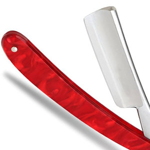 Rasoirs de barbier droits à manche coloré avec logo personnalisé, lame en acier inoxydable tranchante, outils de toilettage confortables pour hommes - Product Image 5