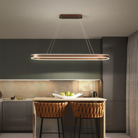 Lustre de salle à manger Simple moderne et noir café maison lampe de Table ovale nordique longue bande lustre de bureau