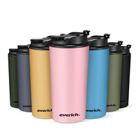 Mug à café isotherme en acier inoxydable écologique sans BPA de 450 ml avec couvercle anti-fuite, isolation thermique de 6 à 12 heures, facile à transporter, design classique