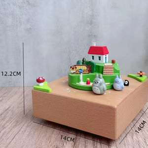 Caja de música de madera de haya familiar Totoro Ever Bright, gran oferta, Microlandschaft de escritorio, manualidades de cuerda, regalo de cumpleaños <span class=keywords><strong>para</strong></span> niños - Product Image 5