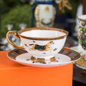 Wholesale European Style Luxury Gold Ceramic <b>Tea</b> <b>Set</b> From China Bone China Coffee Cup With Horse Single Packed - Product Image 4
