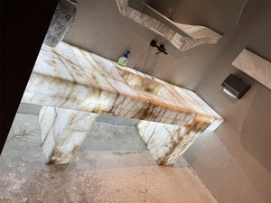 Brésil Krystallus cristal Quartzite personnalisé <span class=keywords><strong>salle</strong></span> <span class=keywords><strong>de</strong></span> <span class=keywords><strong>bain</strong></span> vanité 30 pouces évier unique Quartzite intérieur décor à la maison pour projet <span class=keywords><strong>de</strong></span> Villa - Product Image 5