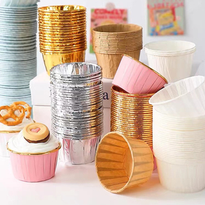 Bánh công cụ bánh bao bì cup nhôm lá hoặc giấy cupcake muffin cán nướng ly - Product Image 6