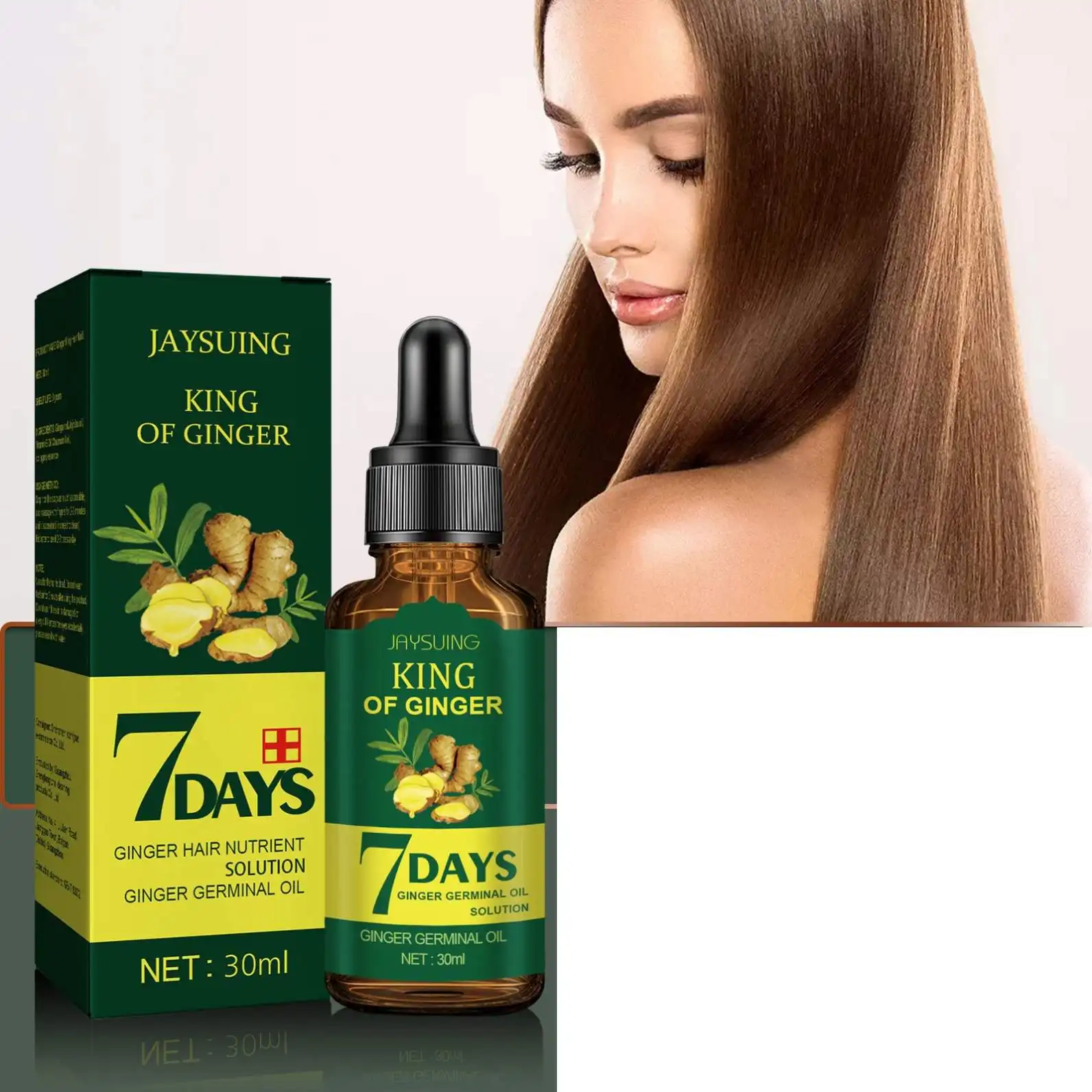 Jaysuing Wholesale Oem 7 Days Ginger Hair Growth Treatment Turmeric Essence Hair Loss Hair Treatment Oil Organic Germinal Serum