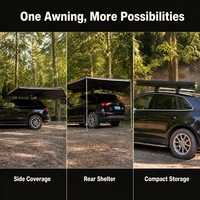 Auvent de toit de voiture autoportant 4x4 4WD pour camping extérieur, léger, 270 degrés, avec abri latéral 270 LED et abri de toit