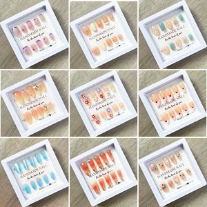 Fournitures pour ongles en gros, emballage en boîte, ongles press-on faits main de haute qualité avec motifs, ongles press-on faits à la main - Product Image 2
